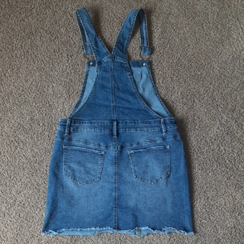 SO Blue Denim Overall Skirt with Contrast Stitching - Picture 3 of 8